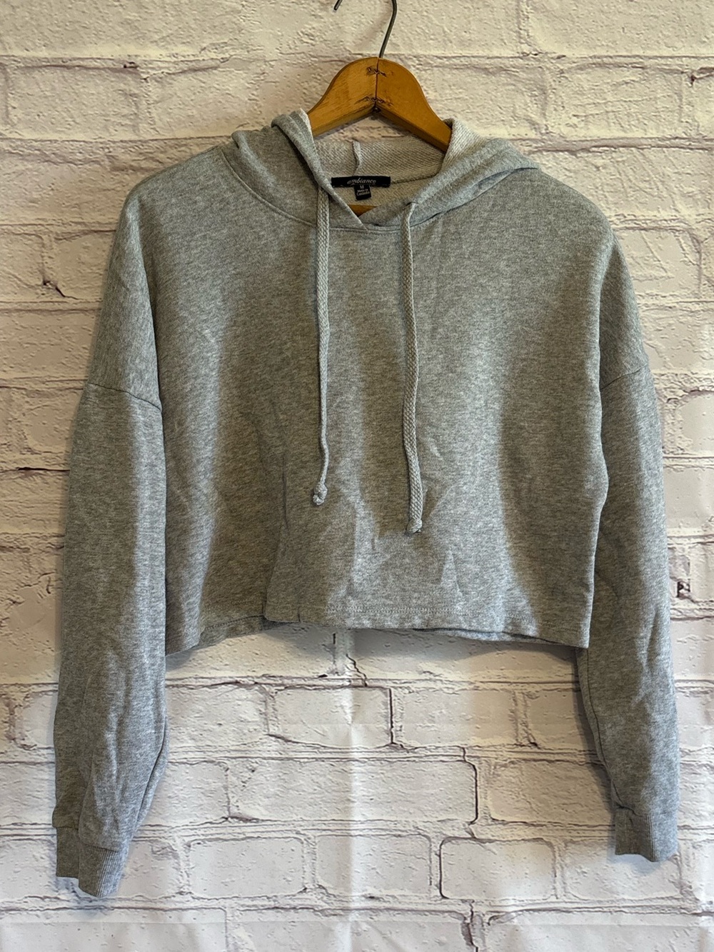 🌿5/$25 Ambiance Heather Gray Cropped Hoodie